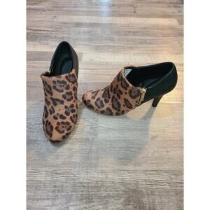 Dexflex comfort 6 womens leopard print faux hair ankle booties